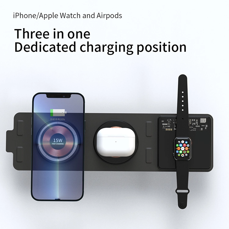 New Folding 3 in 1 Fast Charger 15W Wireless Charging Station for Apple Watch Series 6/5 for iPhone 14 PRO Max