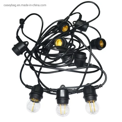 Luzes de LED para decoração ao ar livre 25FT 48FT Christmas Lights Fairy Festival Holiday Light com lâmpada E27 E26 E12 S14 G40 para jardim de festa de casamento