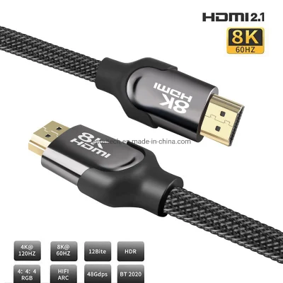 Amazon Hot Sell 8K 60Hz 8gbps UHD Kabel 1m 1,5m 2m 3m 5m Macho para AV China Cabo HDMI 2.1