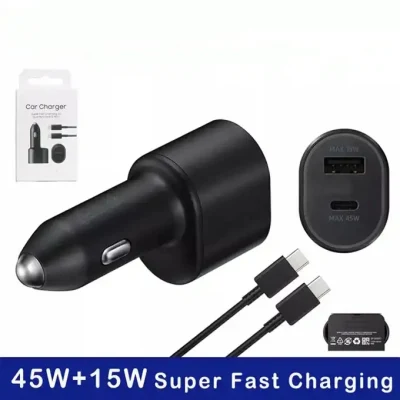 Original Ep-L5300 5A USB C Car Charger Super Fast Charging Pd 3.0 Two Ports 45W & 15W Cable Type C for Samsung Phone Car Adapter