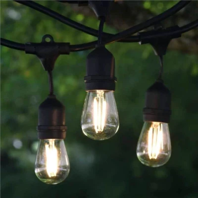 Fornecedor de fábrica ao ar livre guirlanda de natal g40 lâmpadas globo luzes reguláveis ​​controle remoto para jardim decoração de casamento luz solar led corda