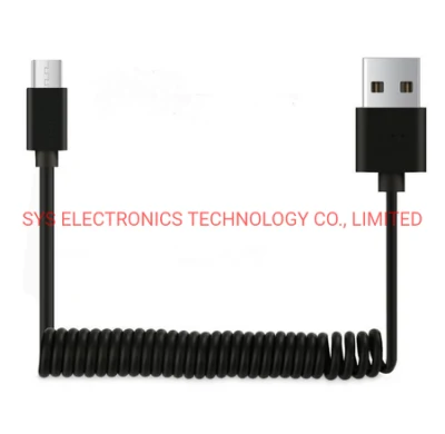 Cabo de dados USB tipo C com micro carregamento Android Micro/tipo C cabo de mola USB para carregador de carro