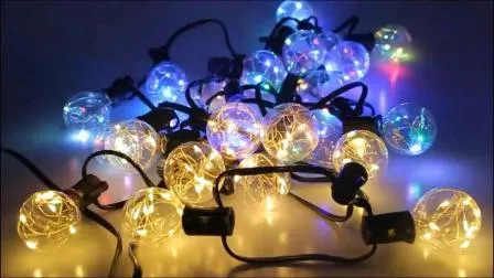 20 luzes externas elétricas G40 multicoloridas lâmpadas Edison cordão de luzes de Natal