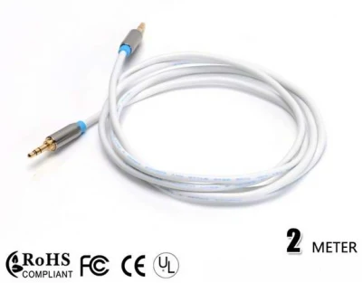 Cabo USB auxiliar de áudio para carro 3,5 mm 2 m